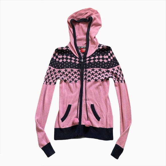 Dickies Sweaters - Dickies Pastel Pink & Black Y2K Knitted Sweater